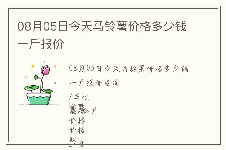 08月05日今天馬鈴薯價格多少錢一斤報價