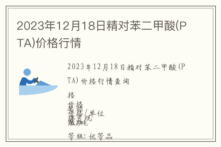 2023年12月18日精對苯二甲酸(PTA)價格行情