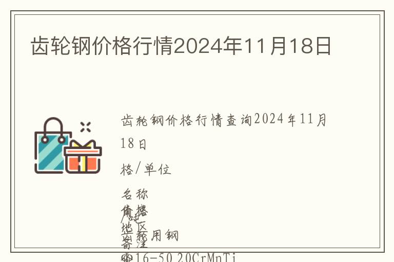 齒輪鋼價格行情2024年11月18日