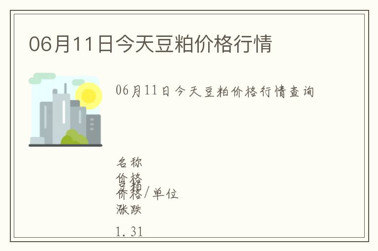 06月11日今天豆粕價格行情