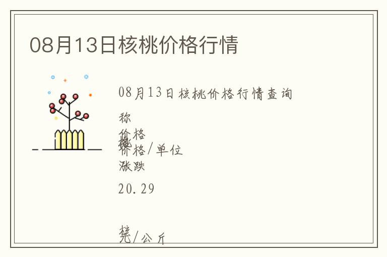 08月13日核桃價格行情