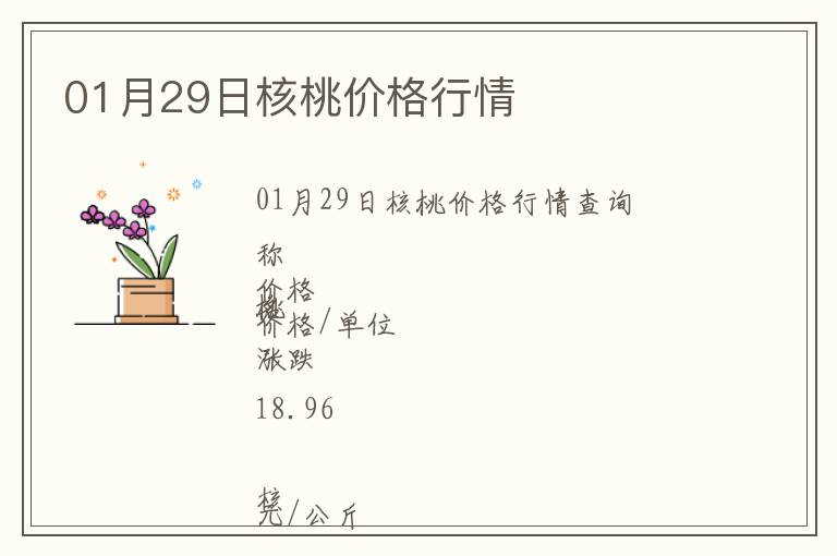 01月29日核桃價格行情