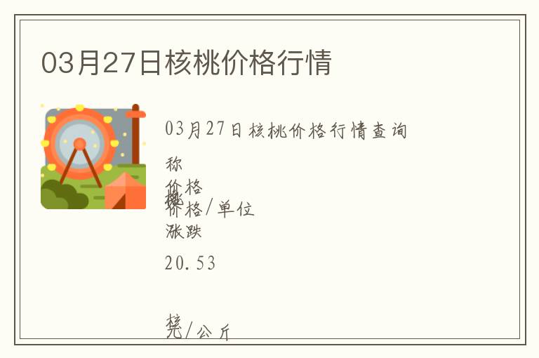 03月27日核桃價格行情