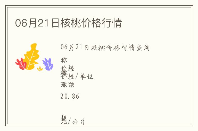 06月21日核桃價格行情
