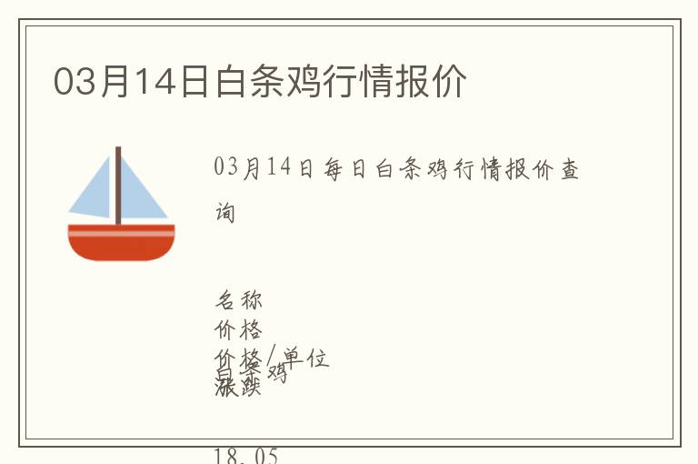 03月14日白條雞行情報價