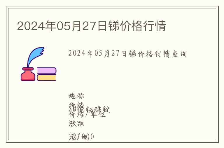 2024年05月27日銻價(jià)格行情