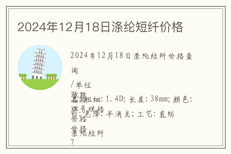 2024年12月18日滌綸短纖價格