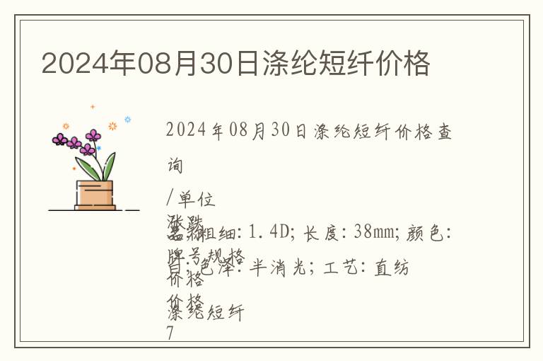 2024年08月30日滌綸短纖價格