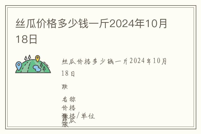 絲瓜價格多少錢一斤2024年10月18日