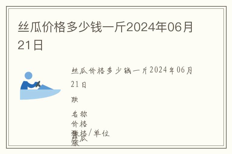 絲瓜價格多少錢一斤2024年06月21日