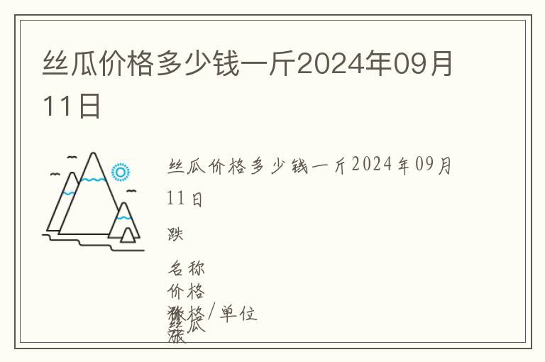 絲瓜價格多少錢一斤2024年09月11日