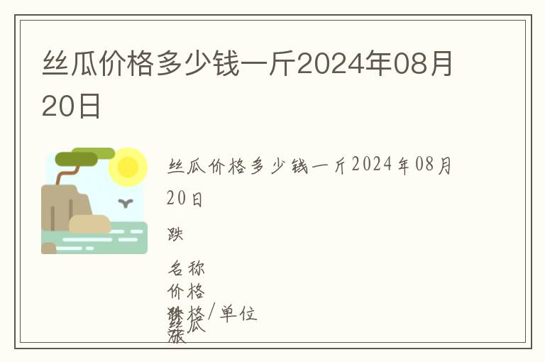 絲瓜價格多少錢一斤2024年08月20日