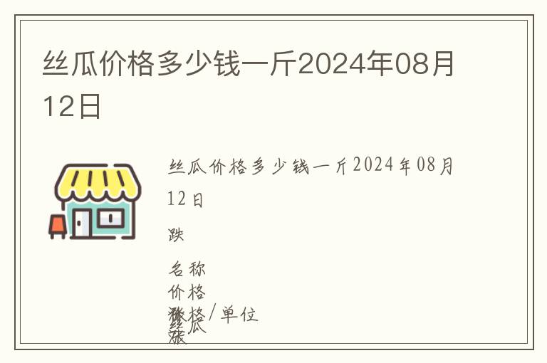 絲瓜價格多少錢一斤2024年08月12日