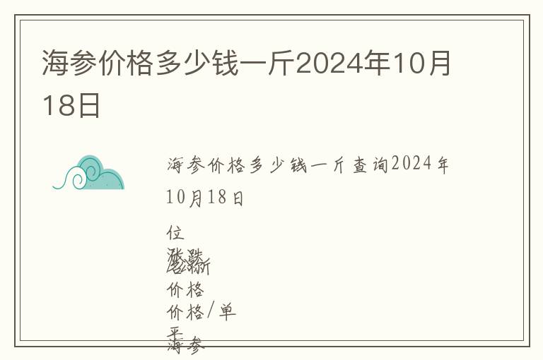 海參價(jià)格多少錢一斤2024年10月18日