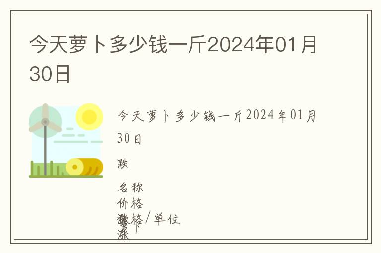 今天蘿卜多少錢一斤2024年01月30日