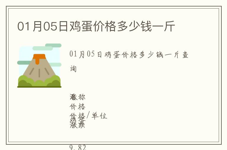 01月05日雞蛋價(jià)格多少錢一斤