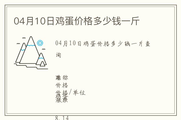 04月10日雞蛋價格多少錢一斤