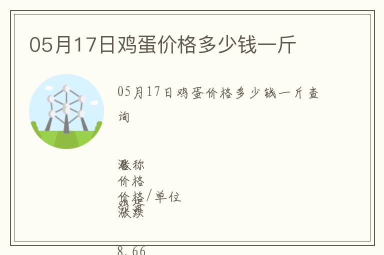 05月17日雞蛋價格多少錢一斤