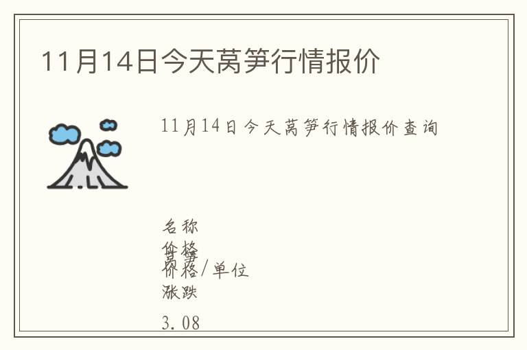 11月14日今天萵筍行情報(bào)價(jià)