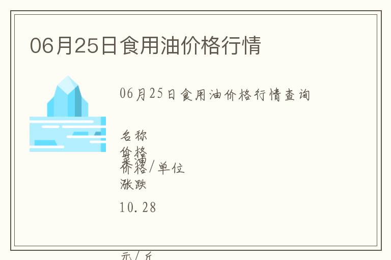 06月25日食用油價格行情