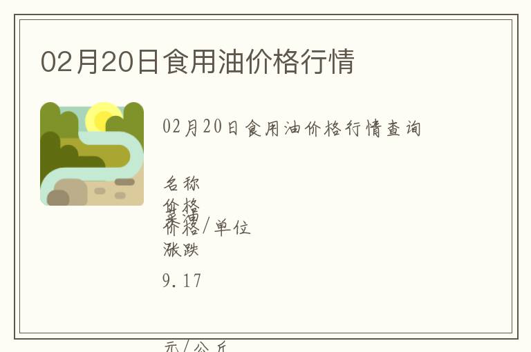 02月20日食用油價格行情