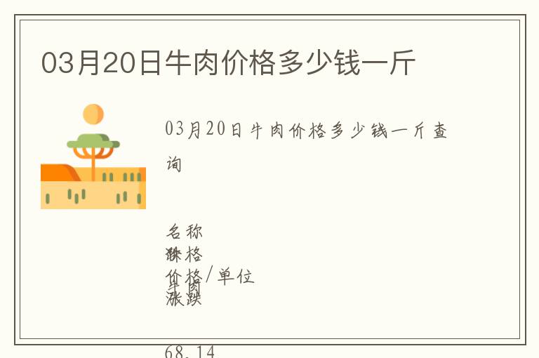 03月20日牛肉價格多少錢一斤