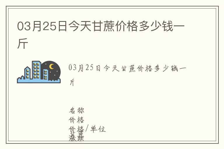 03月25日今天甘蔗價格多少錢一斤