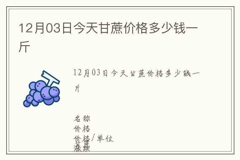 12月03日今天甘蔗價格多少錢一斤