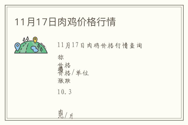 11月17日肉雞價格行情