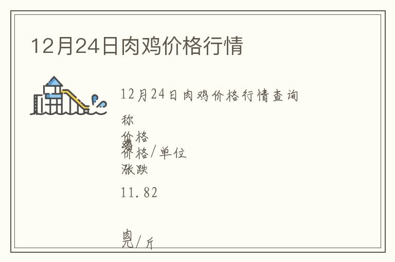 12月24日肉雞價格行情