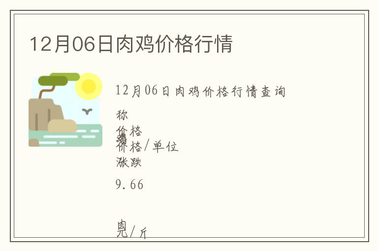 12月06日肉雞價(jià)格行情