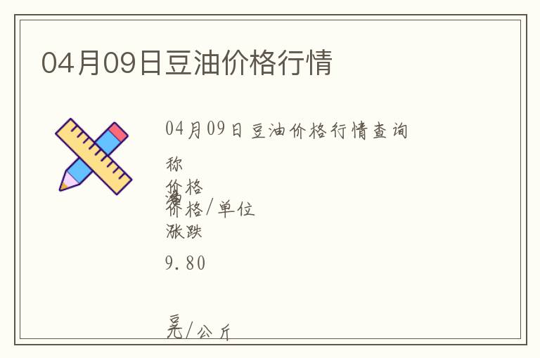 04月09日豆油價格行情
