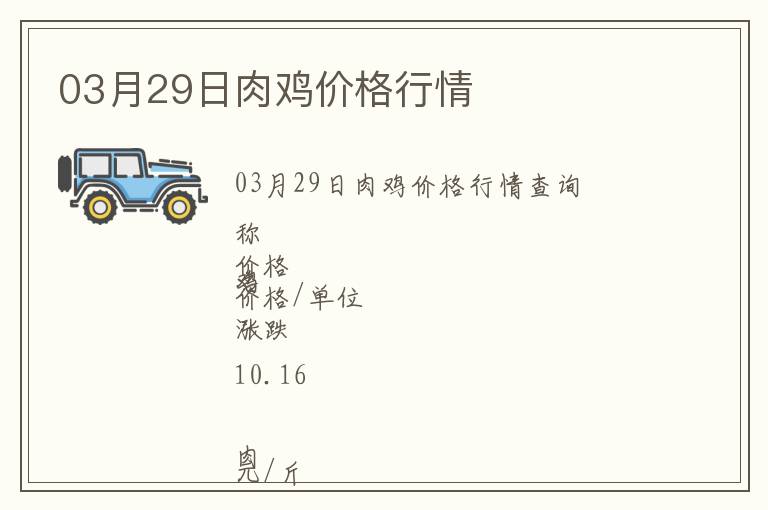 03月29日肉雞價(jià)格行情