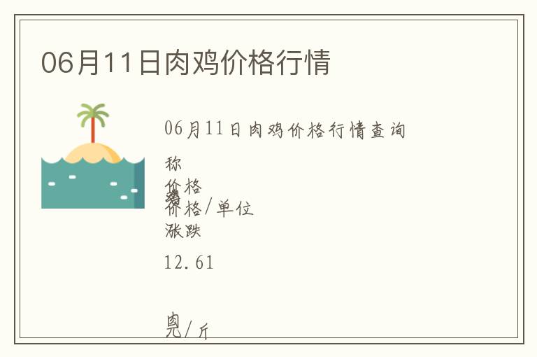 06月11日肉雞價格行情