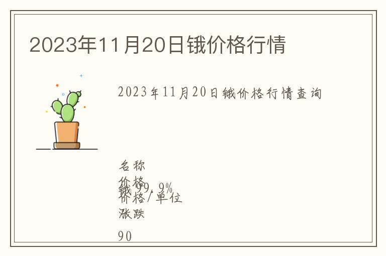 2023年11月20日鋨價格行情