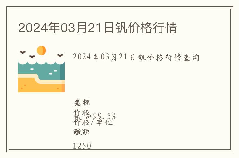 2024年03月21日釩價格行情