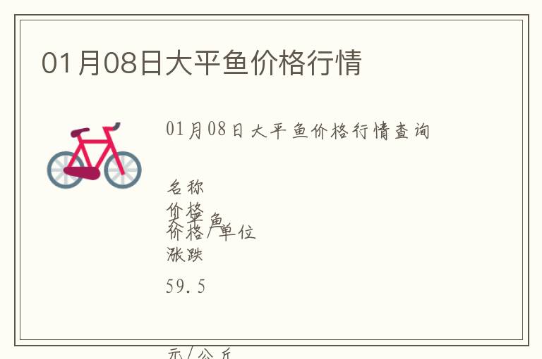 01月08日大平魚(yú)價(jià)格行情
