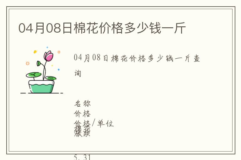 04月08日棉花價格多少錢一斤