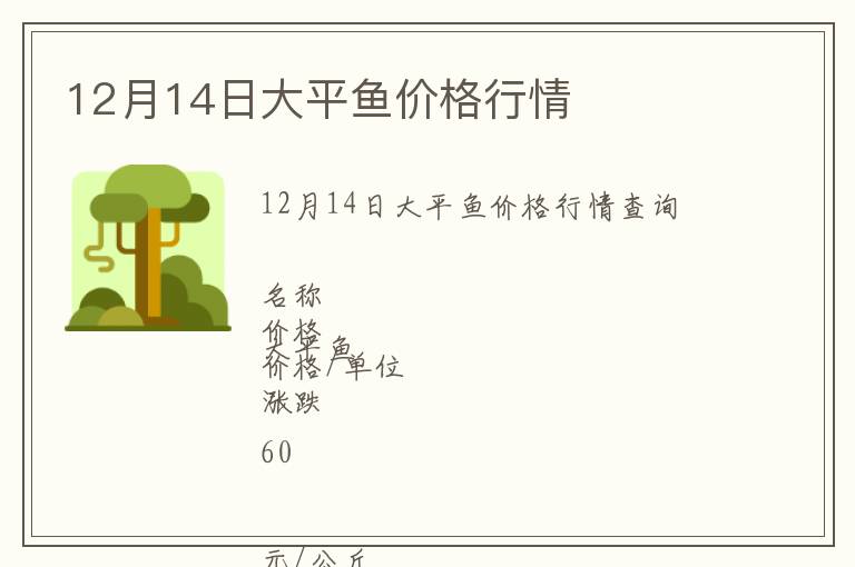 12月14日大平魚價格行情