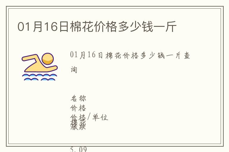 01月16日棉花價(jià)格多少錢一斤