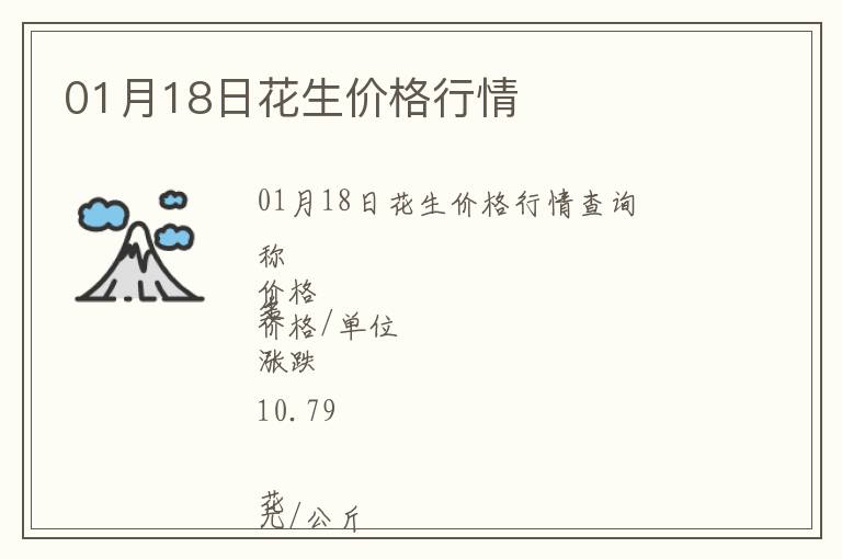 01月18日花生價格行情
