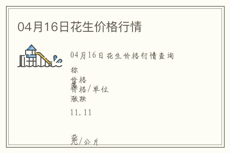 04月16日花生價格行情