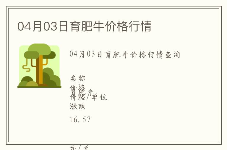 04月03日育肥牛價格行情