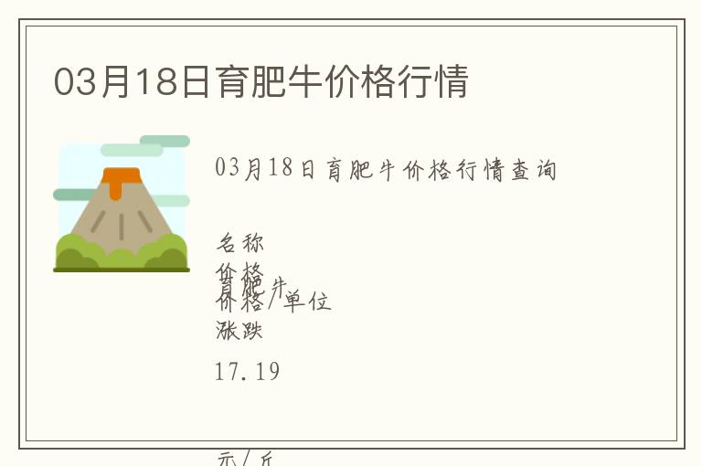 03月18日育肥牛價格行情