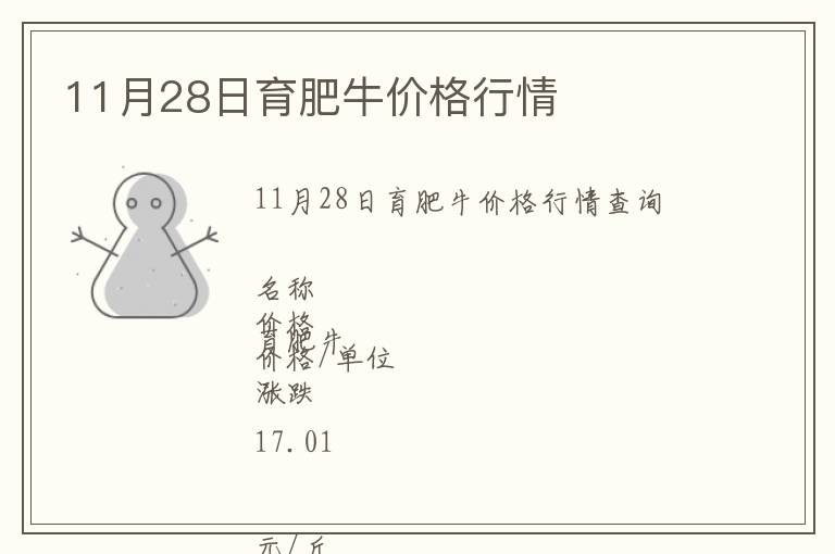 11月28日育肥牛價格行情
