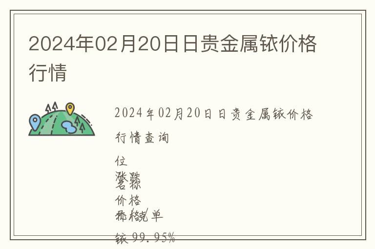 2024年02月20日日貴金屬銥價(jià)格行情