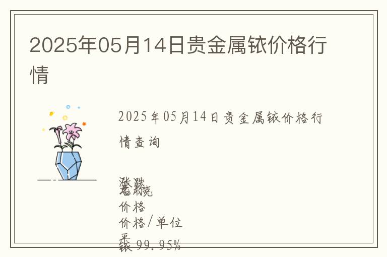 2025年05月14日貴金屬銥價格行情