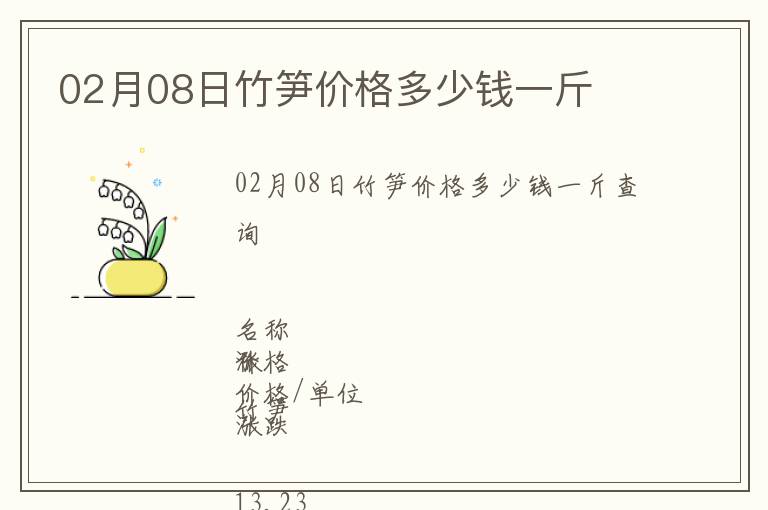 02月08日竹筍價格多少錢一斤