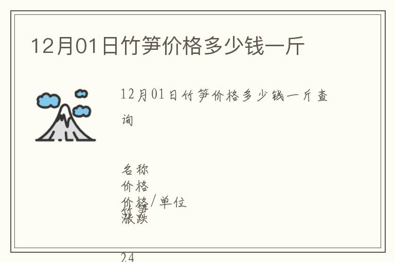 12月01日竹筍價(jià)格多少錢(qián)一斤