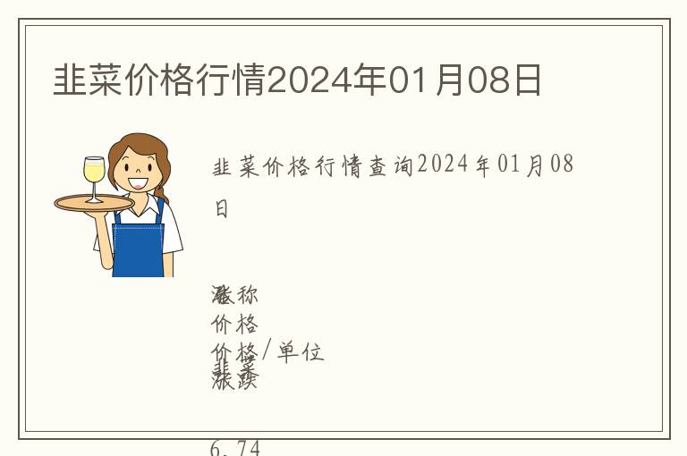 韭菜價(jià)格行情2024年01月08日